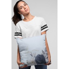 RugViva Çift Taraflı Kırlent Yastık Kılıfı Çiçekli Dokuma Premium Tay Tüyü Kumaş 43X43 Cm KRL442