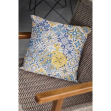 RugViva Premium Tay Tüyü Dokuma Kumaş Çift Taraflı Kırlent Yastık Kılıfı Çini Desenli 43X43 Cm KRL046