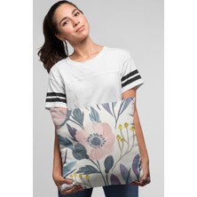 RugViva Çift Taraflı Kırlent Yastık Kılıfı Çiçekli Dokuma Premium Tay Tüyü Kumaş 43X43 Cm KRL056