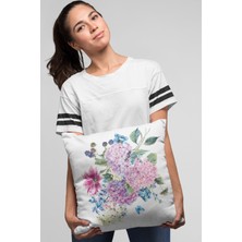 RugViva Tay Tüyü Dokuma Premium Kumaş Çift Taraflı Kırlent Yastık Kılıfı Çiçekli 43X43 Cm KRL164