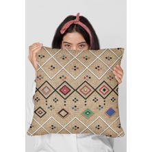 RugViva Çift Taraflı Kırlent Yastık Kılıfı Premium Tay Tüyü Dokuma Kumaş Bohem 43X43 Cm KRL112
