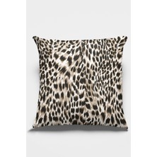 RugViva Tay Tüyü Dokuma Premium Kumaş Çift Taraflı Kırlent Leopar Yastık Kılıfı 43X43 Cm KRL050