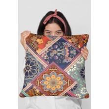 RugViva Dokuma Premium Tay Tüyü Kumaş Çift Taraflı Etnik Kırlent Yastık Kılıfı 43X43 Cm KRL077