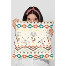 RugViva Premium Tay Tüyü Dokuma Kumaş Bohem Çift Taraflı Kırlent Yastık Kılıfı 43X43 Cm KRL086