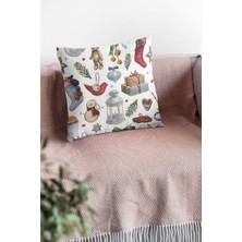 RugViva Premium Tay Tüyü Leke Tutmaz Kumaş Çift Taraflı Kırlent Yastık Kılıfı Christmas 43X43 Cm KRL058