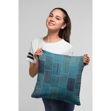 RugViva Premium Tay Tüyü Dokuma Kumaş Çift Taraflı Patchwork Kırlent Yastık Kılıfı 43X43 Cm KRL294