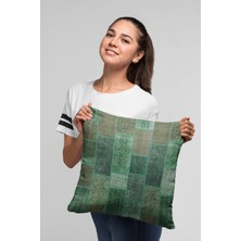 RugViva Premium Patchwork Tay Tüyü Çift Taraflı Kırlent Yastık Kılıfı Dokuma Kumaş 43X43 Cm KRL295