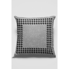 RugViva Premium Kaz Ayağı Tay Tüyü Çift Taraflı Kırlent Yastık Kılıfı Dokuma Kumaş 43X43 Cm KRL362