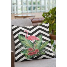 RugViva Premium Tay Tüyü Dokuma Kumaş Çift Taraflı Flamingo Kırlent Yastık Kılıfı 43X43 Cm KRL099