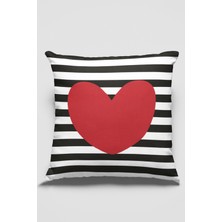 RugViva Premium Tay Tüyü Dokuma Leke Tutmaz Kumaş Çift Taraflı Kırlent Yastık Kılıfı Kalpli 43X43 Cm KRL123