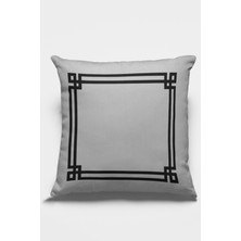 RugViva Premium Tay Tüyü Dokuma Kumaş Çerçeveli Çift Taraflı Kırlent Yastık Kılıfı 43X43 Cm KRL279