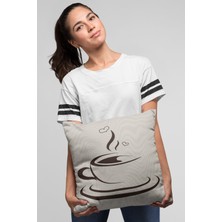 RugViva Premium Tay Tüyü Dokuma Kumaş Çift Taraflı Fincanlı Kırlent Yastık Kılıfı 43X43 Cm KRL284