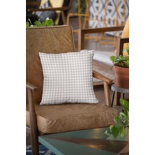RugViva Premium Tay Tüyü Dokuma Kumaş Çift Taraflı Kaz Ayağı Kırlent Yastık Kılıfı 43X43 Cm KRL286