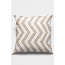 RugViva Zigzag Dokuma Premium Tay Tüyü Kumaş Çift Taraflı Kırlent Yastık Kılıfı 43X43 Cm KRL139