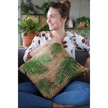 RugViva Hasır Görünümlü Dokuma Premium Tay Tüyü Kumaş Çift Taraflı Kırlent Yastık Kılıfı 43X43 Cm KRL183