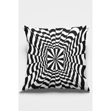 RugViva Leke Tutmaz Premium Tay Tüyü Dokuma Kumaş Çift Taraflı Kırlent Yastık Kılıfı Ilizyon 43X43 Cm KRL204