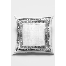RugViva Çift Taraflı Kırlent Yastık Kılıfı Bohem Dokuma Premium Tay Tüyü Kumaş 43X43 Cm KRL218