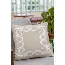 RugViva Çift Taraflı Kırlent Yastık Kılıfı Sarmal Çerçeveli Dokuma Premium Tay Tüyü Kumaş 43X43 Cm KRL386