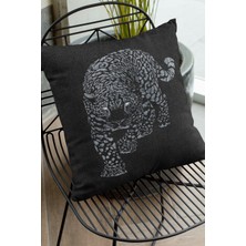 RugViva Leoparlı Premium Kumaş Tay Tüyü Dokuma Dekoratif Çift Taraflı Kırlent Kılıfı 43X43 Cm KRL356