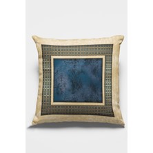 RugViva Tay Tüyü Dokuma Premium Kumaş Çift Taraflı Kırlent Yastık Kılıfı Zincir Çerçeveli 43X43 Cm KRL394