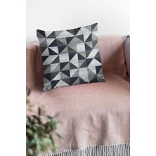RugViva Premium Tay Tüyü Çift Taraflı Kırlent Yastık Kılıfı Dokuma Geometrik Kumaş 43X43 Cm KRL382