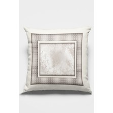 RugViva Zincir Çerçeveli Kırlent Yastık Kılıfı Premium Tay Tüyü Dokuma Kumaş Çift Taraflı 43X43 Cm KRL393