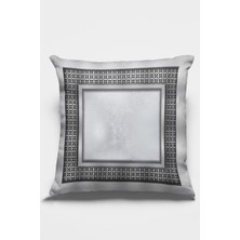 RugViva Zincir Çerçeveli Kırlent Yastık Kılıfı Premium Tay Tüyü Dokuma Kumaş Çift Taraflı 43X43 Cm KRL397