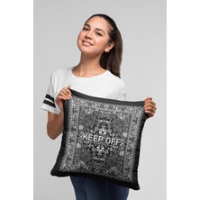 RugViva Tay Tüyü Dokuma Premium Keep Off Kumaş Çift Taraflı Kırlent Yastık Kılıfı 43X43 Cm KRL453