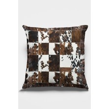 RugViva Premium Deri Görünümlü Tay Tüyü Çift Taraflı Kırlent Yastık Kılıfı Dokuma Kumaş 43X43 Cm KRL461