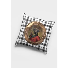 RugViva Premium Kıyafetli Hayvanlar Köpek Tay Tüyü Dokuma Kumaş Çift Taraflı Kırlent Kılıfı 43X43 Cm KRL940