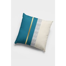 RugViva Premium Tay Tüyü Dokuma Kumaş Çift Taraflı Varak Çizgili Kırlent Yastık Kılıfı 43X43 Cm KRL981