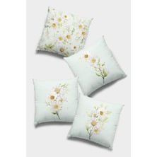 RugViva Çift Taraflı 4'lü Kırlent Kılıfı 43X43 Cm Gizli Fermuar Dokuma Tay Tüyü Premium Kumaş 4KR001