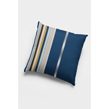 RugViva Tay Tüyü Dokuma Ince Çizgili Premium Kumaş Çift Taraflı Kırlent Yastık Kılıfı 43X43 Cm KRL988