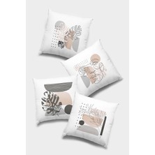 RugViva Çift Taraflı 4'lü Kırlent Kılıfı 43X43 Cm Gizli Fermuar Premium Kumaş Dokuma Tay Tüyü 4KR008