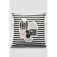 RugViva Premium Tay Tüyü Çift Taraflı Kırlent Yastık Kılıfı Dokuma Leke Tutmaz Kumaş Kaktüs 43X43 Cm KRL133