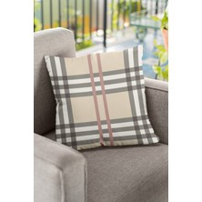 RugViva Çizgili Tay Tüyü Dokuma Premium Kumaş Çift Taraflı Kırlent Yastık Kılıfı 43X43 Cm KRL142