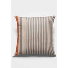RugViva Premium Tay Tüyü Dokuma Kumaş Çift Taraflı Kırlent Yastık Kılıfı Çizgili 43X43 Cm KRL177