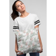 RugViva Çiçekli Kırlent Yastık Kılıfı Premium Tay Tüyü Dokuma Kumaş Çift Taraflı 43X43 Cm KRL048