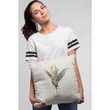 RugViva Tay Tüyü Dokuma Premium Kumaş Çift Taraflı Kırlent Yastık Kılıfı Çiçekli 43X43 Cm KRL107