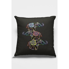 RugViva Premium Tay Tüyü Dokuma Kumaş Çift Taraflı Filli Kırlent Yastık Kılıfı 43X43 Cm KRL051