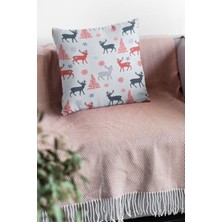 RugViva Leke Tutmaz Premium Tay Tüyü Kumaş Çift Taraflı Kırlent Yastık Kılıfı Christmas 43X43 Cm KRL179