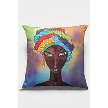 RugViva Dokuma Kumaş Premium Tay Tüyü Çift Taraflı Kırlent Yastık Kılıfı Etnik Afikalı 43X43 Cm KRL065