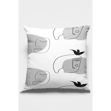 RugViva Premium Tay Tüyü Leke Tutmaz Kumaş Soyut Çift Taraflı Kırlent Yastık Kılıfı 43X43 Cm KRL180