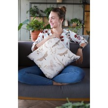 RugViva Premium Tay Tüyü Dokuma Kelebekli Kumaş Çift Taraflı Kırlent Yastık Kılıfı 43X43 Cm KRL084