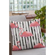 RugViva Flamingo Dokuma Premium Tay Tüyü Kumaş Çift Taraflı Kırlent Yastık Kılıfı 43X43 Cm KRL354