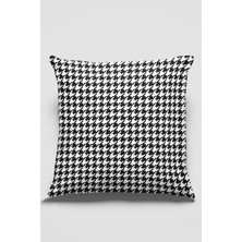 RugViva Tay Tüyü Dokuma Premium Kumaş Çift Taraflı Kırlent Kaz Ayağı Yastık Kılıfı 43X43 Cm KRL169