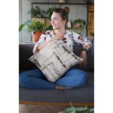 RugViva Premium Tay Tüyü Dokuma Kumaş Çift Taraflı Vintage Kırlent Yastık Kılıfı 43X43 Cm KRL406