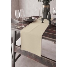 RugViva Krem Tek Renk Sade Ranır Masa Örtüsü Premimum Dokuma Kumaş Düz 40X140 Cm RNR002