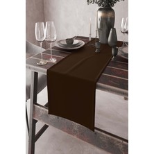 RugViva Kahve Tek Renk Sade Ranır Masa Örtüsü Premimum Dokuma Kumaş Düz 40X140 Cm RNR005