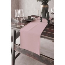 RugViva Pudra Tek Renk Sade Ranır Masa Örtüsü Premimum Dokuma Kumaş Düz 40X140 Cm RNR006
